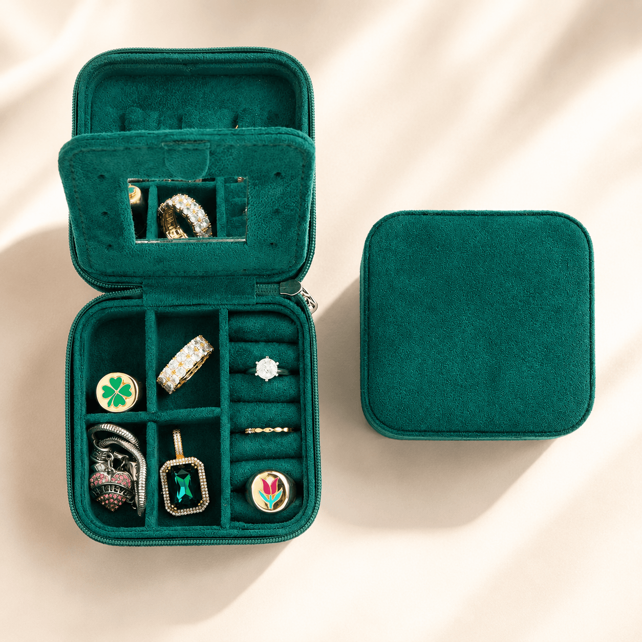 Custom Small Travel Velvet Jewelry Box Organizer