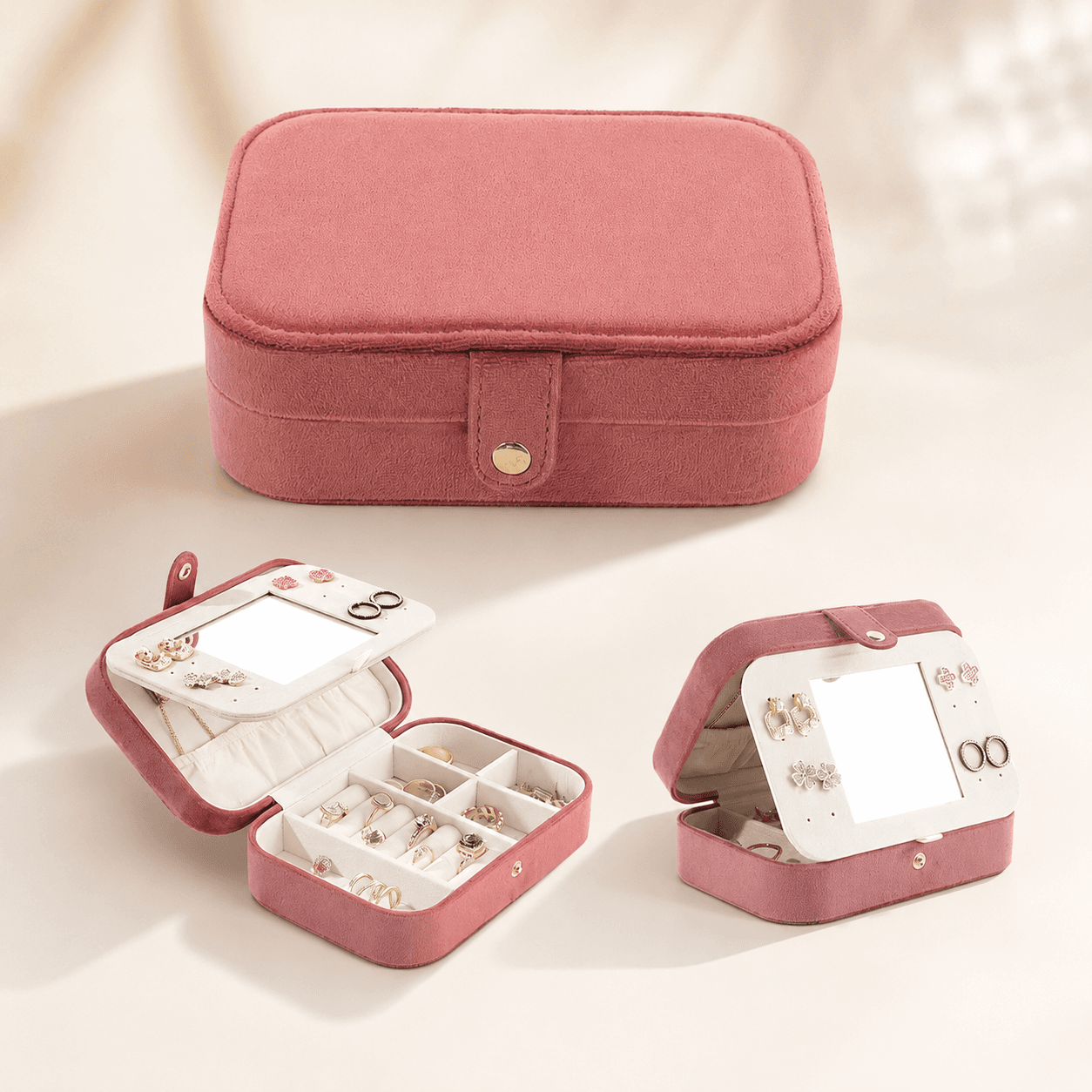 Custom Portable Velvet Earring Jewelry Box Organizer