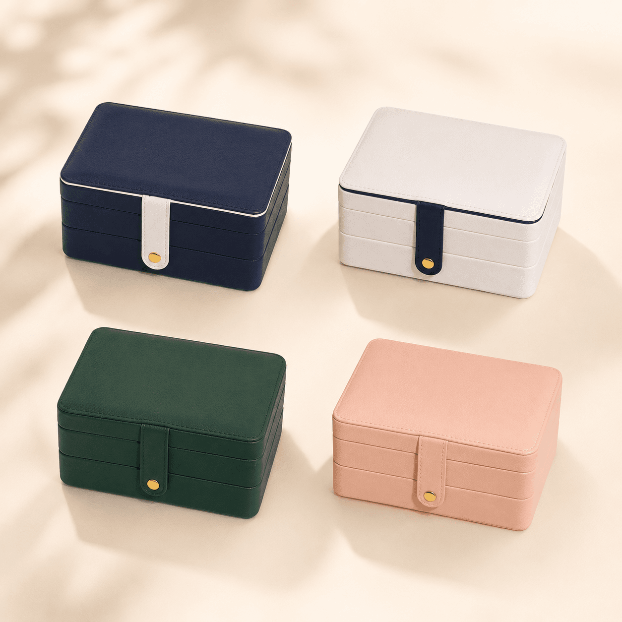 Double Layer Multifunction PU Leather Jewelry Box Organizer