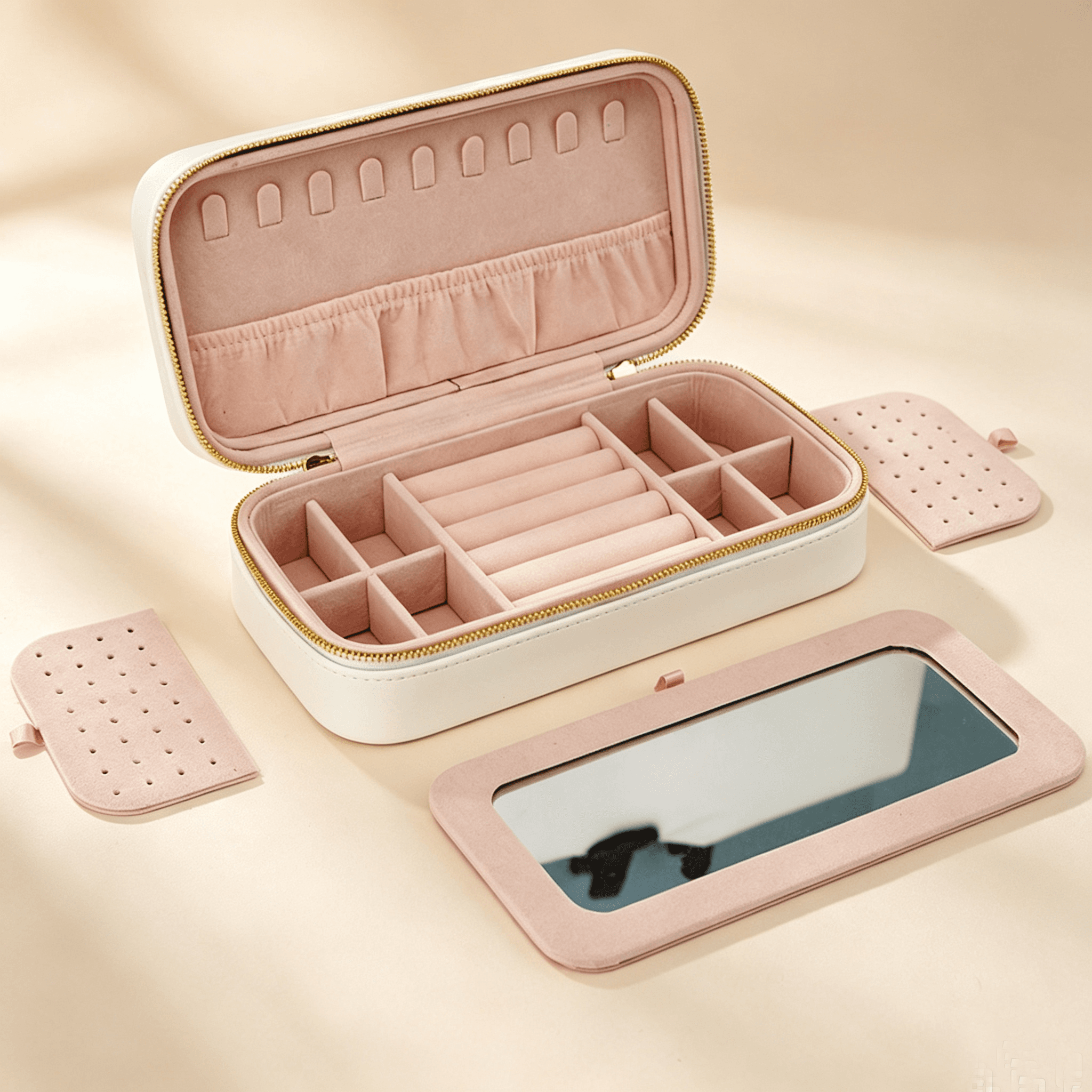 Premium Portable Leather Jewelry Organizer Box